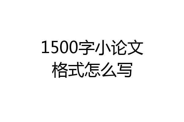 1500字小论文格式怎么写