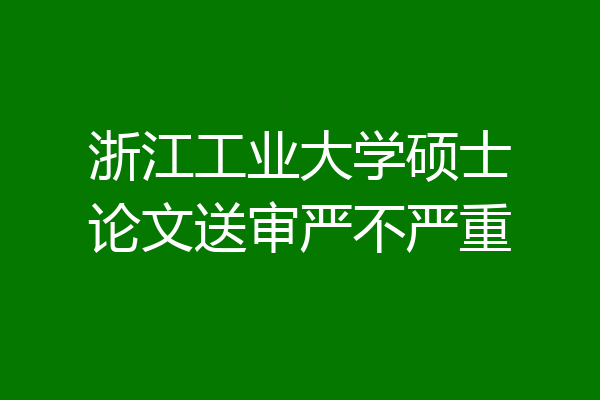 浙江工业大学硕士论文送审严不严重