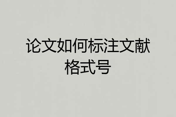 论文如何标注文献格式号