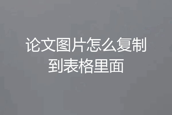论文图片怎么复制到表格里面