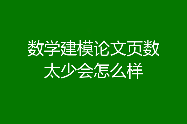 数学建模论文页数太少会怎么样