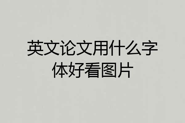 英文论文用什么字体好看图片