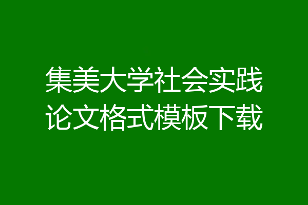 集美大学社会实践论文格式模板下载