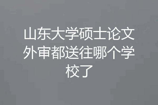 山东大学硕士论文外审都送往哪个学校了