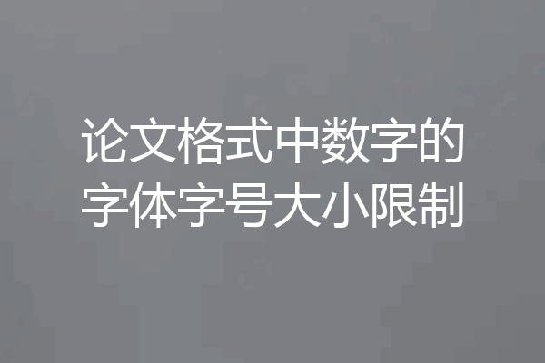 论文格式中数字的字体字号大小限制