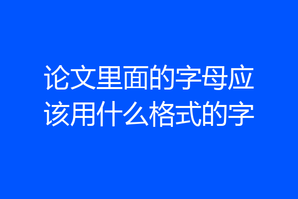 论文里面的字母应该用什么格式的字
