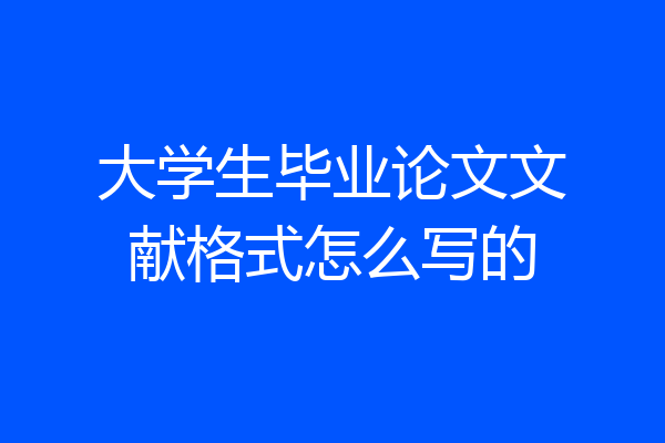 大学生毕业论文文献格式怎么写的
