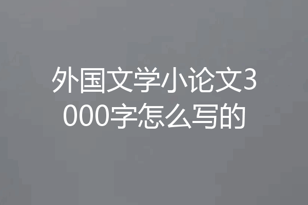 外国文学小论文3000字怎么写的