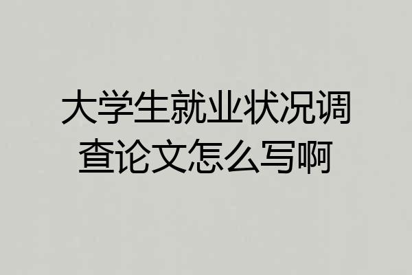 大学生就业状况调查论文怎么写啊