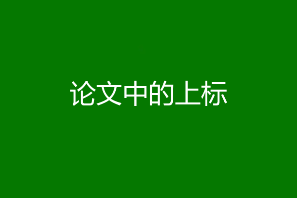 论文中的上标