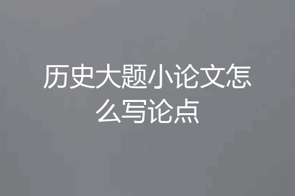 历史大题小论文怎么写论点