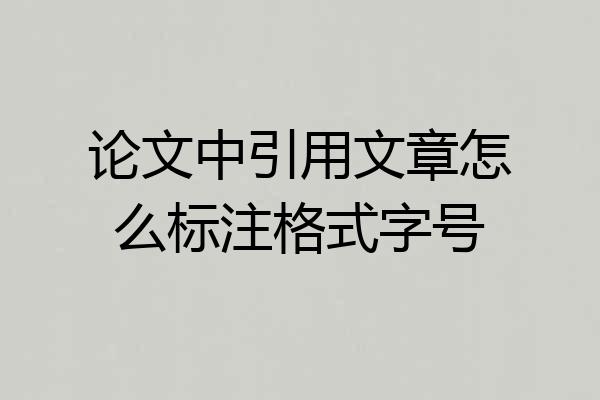 论文中引用文章怎么标注格式字号