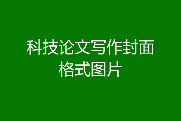 科技论文写作封面格式图片