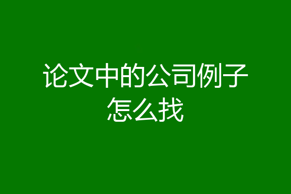 论文中的公司例子怎么找