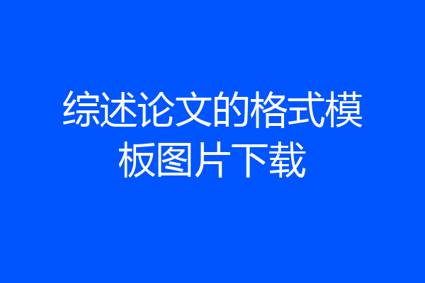 综述论文的格式模板图片下载