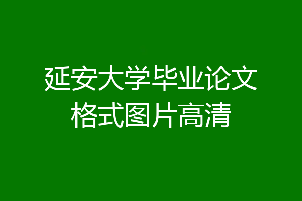 延安大学毕业论文格式图片高清