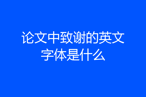 论文中致谢的英文字体是什么