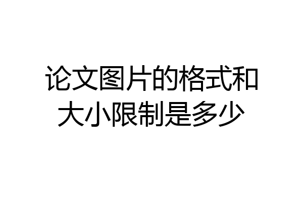 论文图片的格式和大小限制是多少