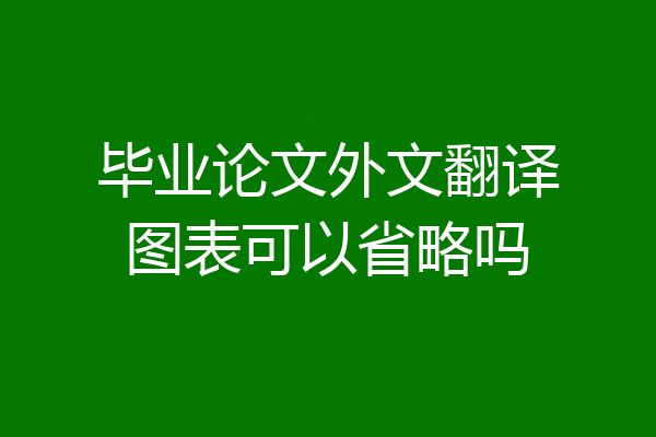 毕业论文外文翻译图表可以省略吗