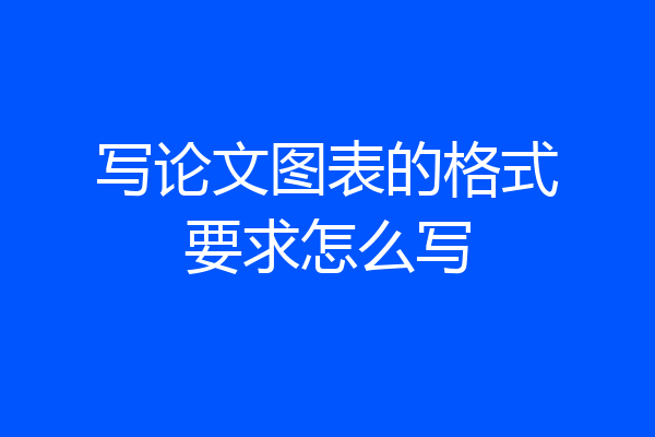 写论文图表的格式要求怎么写
