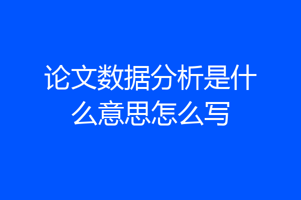 论文数据分析是什么意思怎么写