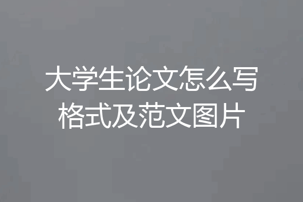 大学生论文怎么写格式及范文图片