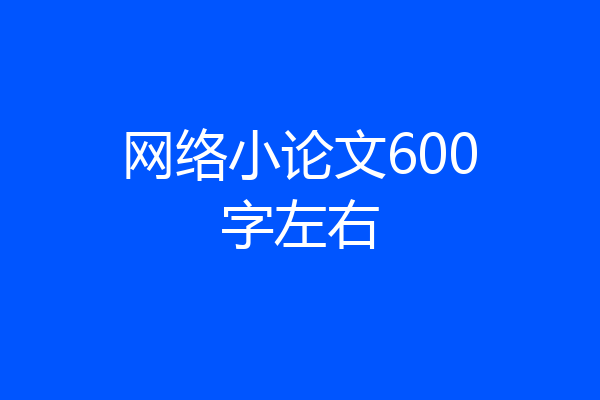 网络小论文600字左右