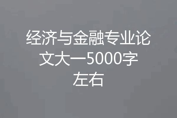 经济与金融专业论文大一5000字左右