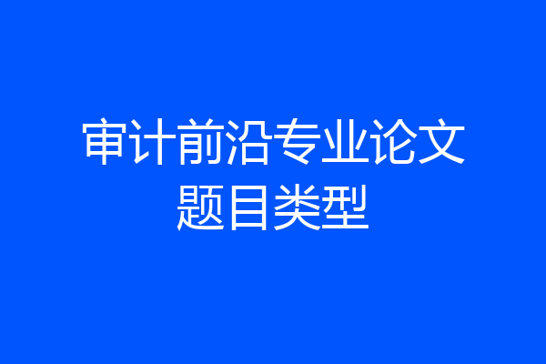 审计前沿专业论文题目类型