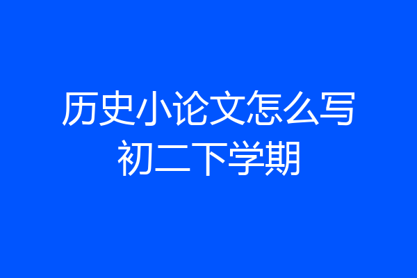 历史小论文怎么写初二下学期