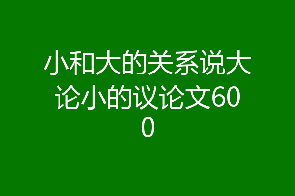 小和大的关系说大论小的议论文600