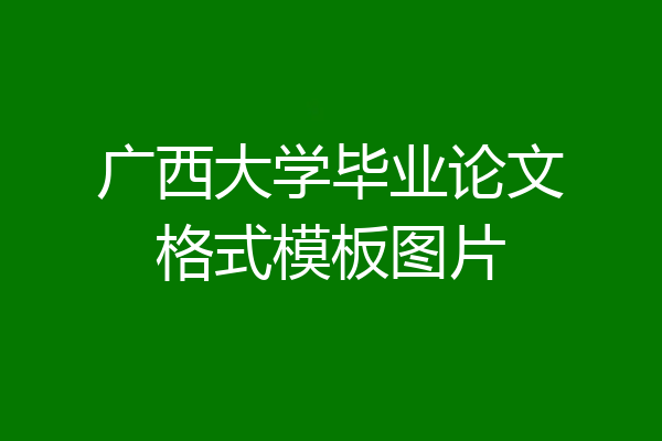 广西大学毕业论文格式模板图片