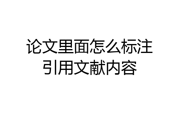 论文里面怎么标注引用文献内容