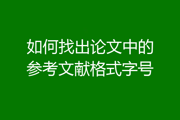 如何找出论文中的参考文献格式字号