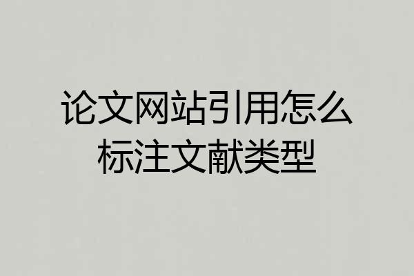 论文网站引用怎么标注文献类型