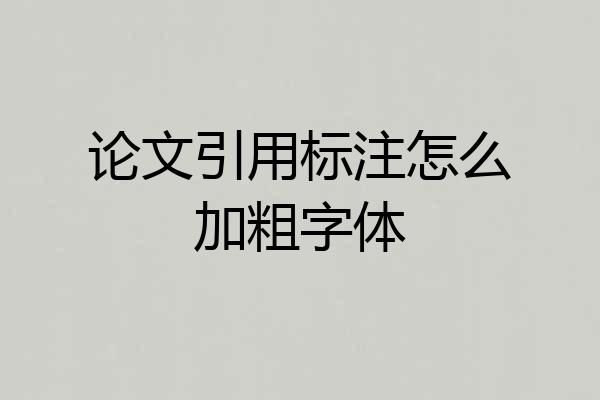 论文引用标注怎么加粗字体