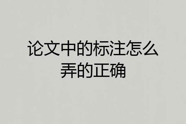 论文中的标注怎么弄的正确