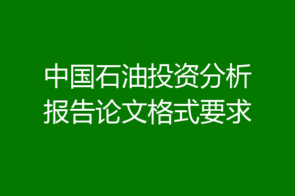 中国石油投资分析报告论文格式要求