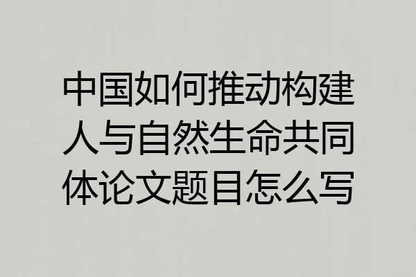 中国如何推动构建人与自然生命共同体论文题目怎么写