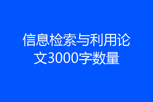 信息检索与利用论文3000字数量