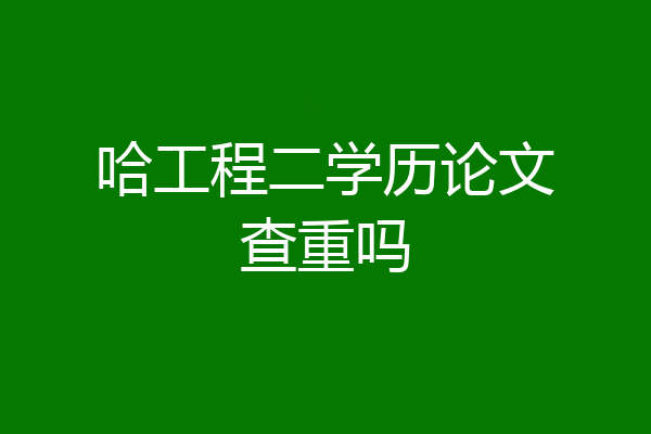 哈工程二学历论文查重吗