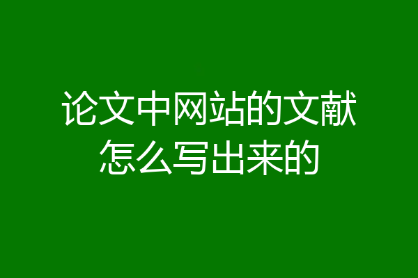论文中网站的文献怎么写出来的