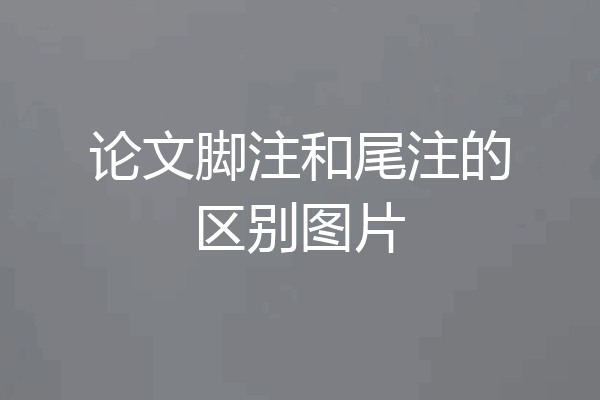 论文脚注和尾注的区别图片