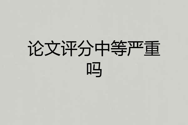 论文评分中等严重吗