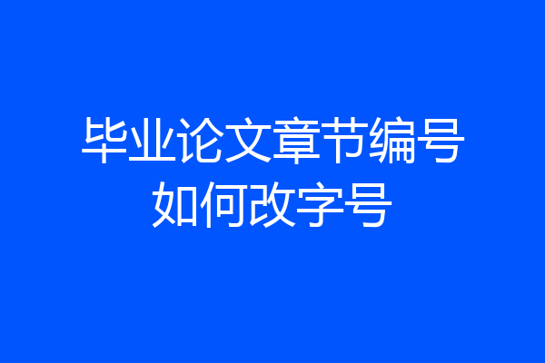 毕业论文章节编号如何改字号