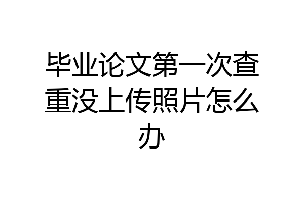 毕业论文第一次查重没上传照片怎么办