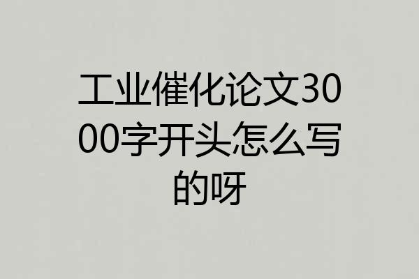 工业催化论文3000字开头怎么写的呀