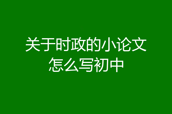 关于时政的小论文怎么写初中