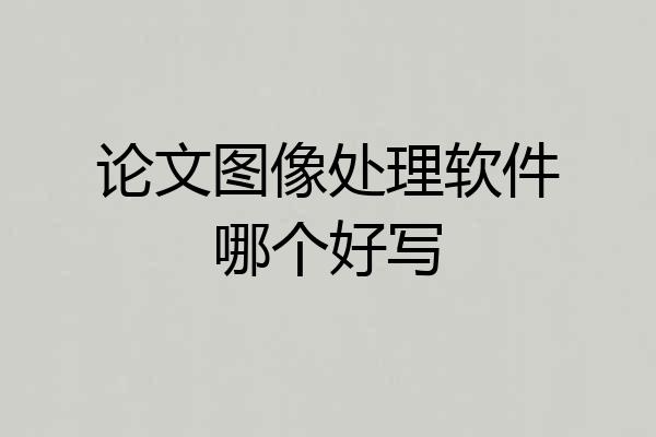 论文图像处理软件哪个好写