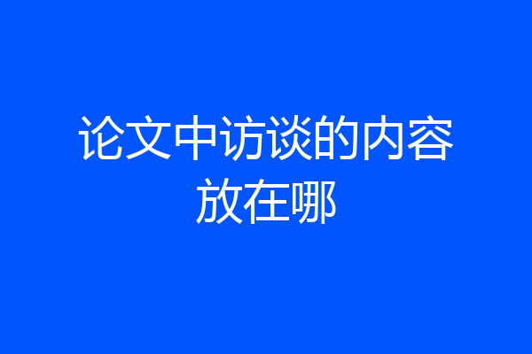 论文中访谈的内容放在哪